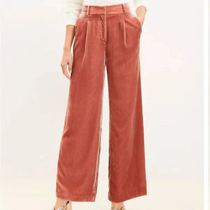 ANN TAYLOR LOFT | NWT Peyton Trouser Pants Velvet Dusty Pink Salmon | Size 14